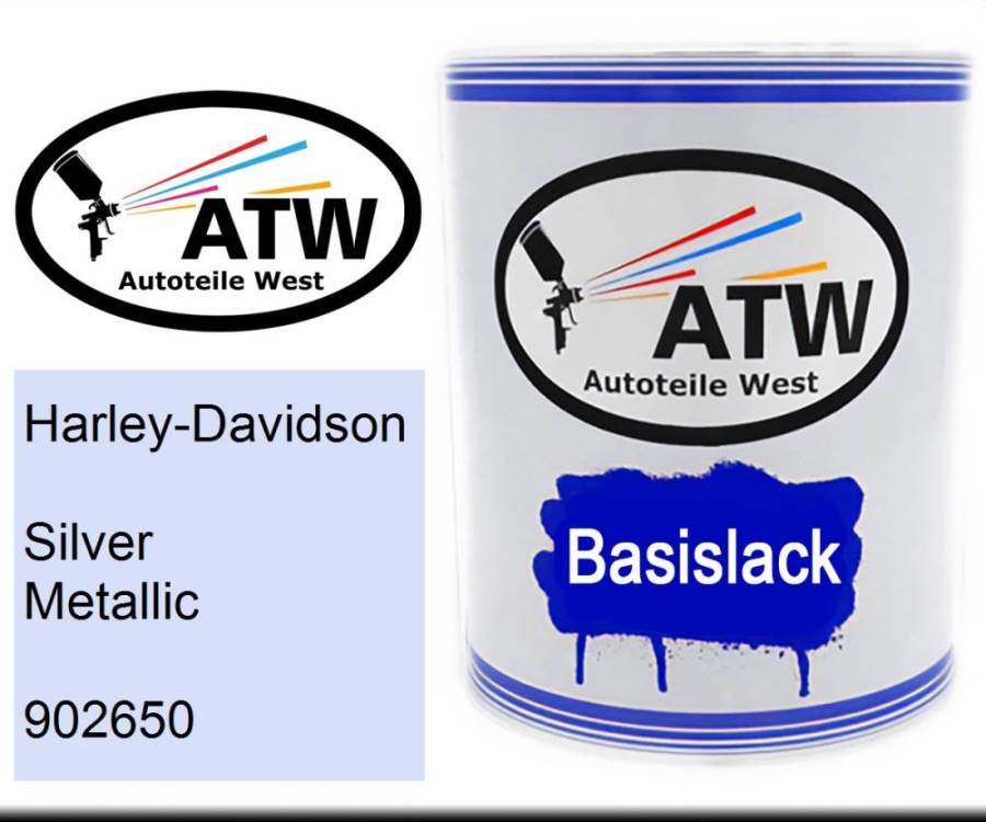 Harley-Davidson, Silver Metallic, 902650: 1L Lackdose, von ATW Autoteile West.